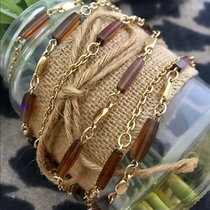 Vintage Crown Trifari Faux Amber 54” Necklace